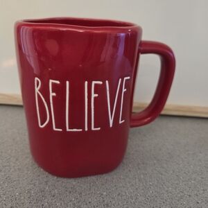 Rae Dunn Red 'Believe' Mug